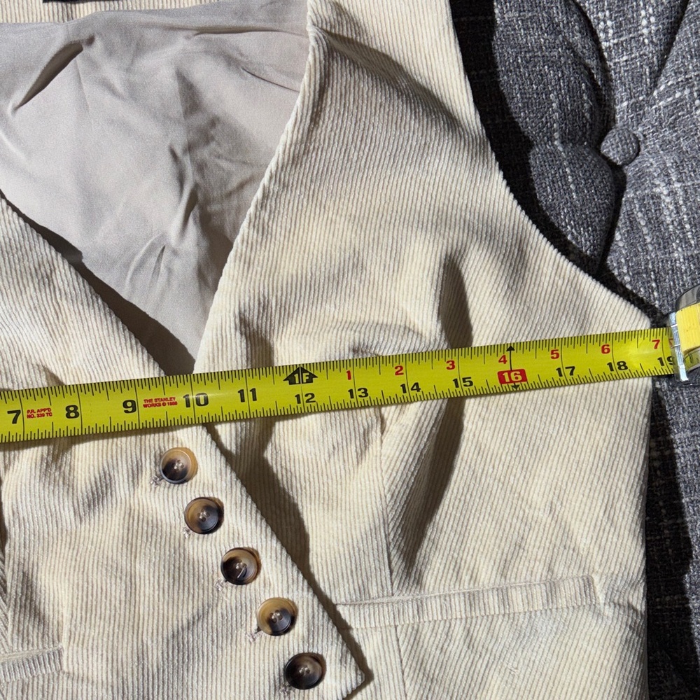 MINKPINK Corduroy Asymmetrical Button up Women's Vest Waistcoat - Picture 5 of 6